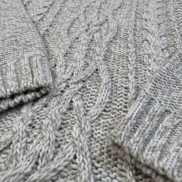 Paolo Mondo Wool Shawl Collar Cable Knit Sweater Made In Italy NEW - Picture 7 of 9